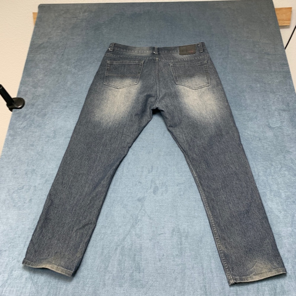 Vintage Genes Slim-Fit Jeans Mens 36 Gray Denim Straight Leg 5-Pockets Slim Fit